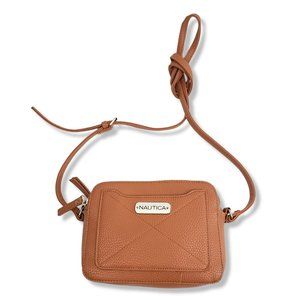 Nautica Brown Faux Leather Crossbody Shoulder Bag